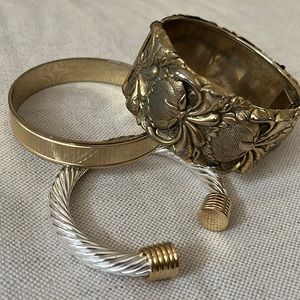 Vintage gold and silver bracelets